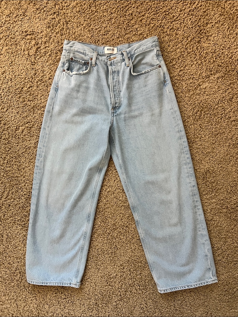 Agolde Light Blue High-Rise Relaxed Straight Jeans
